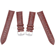Gorgecraft Leather Watch Bands, with Stainless Steel Clasps, Saddle Brown, 88x22x2mm, 124x20x2mm(WACH-GF0001-001C-01)