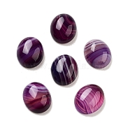 Dyed & Heated Natural Banded Agate Cabochons, Oval, Purple, 12x10x4.5mm(G-G145-01A-20)