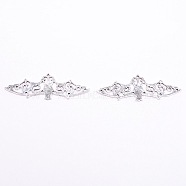 Alloy Filigree Joiners Links, Cadmium Free & Lead Free, Bat, Antique Silver, 56x19x1.5mm, Hole: 1mm(PALLOY-WH0072-03AS)