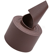 2M Flat Single Face Lychee Pattern Imitation Leather Band, Coconut Brown, 50x1.8mm, about 2.19 Yards(2m)/Roll(LC-WH0010-02C-02)