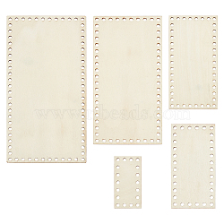 ANATTASOUL 5Pcs 5 Styles Wood Sheets, Unfinished Wood Craft, for Bag Making, Rectangle, 99~300x50~150x2.2~2.5mm, Hole: 5.7~5.8mm, 1pc/style(WOOD-AN0001-01A)