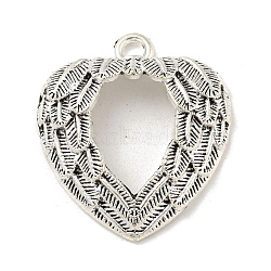 Tibetan Style Alloy Pendants, Heart Charms, Nickel, Antique Silver, 29.5x26x5.5mm, Hole: 2.5mm(TIBE-Q098-09B)