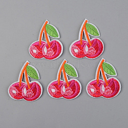 Computerized Embroidery Cloth Iron on/Sew on Patches, Appliques, Costume Accessories, Cherry, Colorful, 48x41x1.5mm(X-DIY-S040-064)