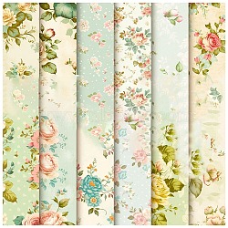 12 Sheets 12 Styles Scrapbooking Paper Pads, Decorative Craft Paper Pad, None Self-Adhesive, Flower, 153x153x0.1mm, 1 Sheet/style(DIY-C079-01A)