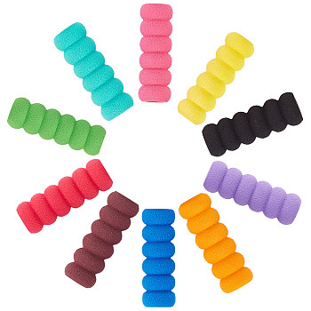 120Pcs 10 Colors EVA Foam Pencil Gripper, Pencil Holder, for Kids Students, Mixed Color, 37.5x12.5mm, Inner Diameter: 8mm, 12pcs/color