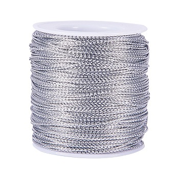 Metallic Cord, Silver, 2mm, about 43.74 yards(40m)/roll