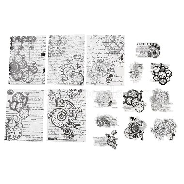 30 pièces 15 styles kits de papier scrapbook thème horloge(DIY-D075-02)-2