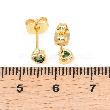 Brass Micro Pave Cubic Zirconia Stud Earrings(EJEW-F405-22A-G03)-3
