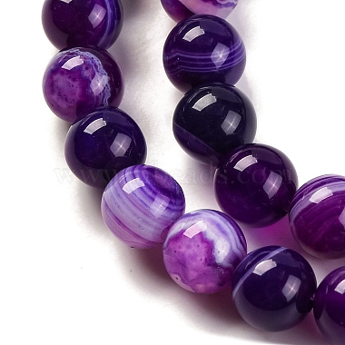 Natural Striped Agate/Banded Agate Beads Strands(G-H037-A02-03)-4