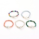 Glass Beads Stretch Rings(RJEW-JR00314)-1