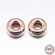 Real Rose Gold Plated Flat Round 925 Sterling Silver Spacer Beads(STER-M103-02-6mm-RG)-1