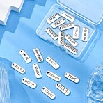 20Pcs 10 Styles Tibetan Style Alloy Pendants, Lead Free & Cadmium Free, Inspirational Message Charms, Rectangle with Word, Antique Silver, 8x20.5~21x1.5~2mm, Hole: 1.6~2mm(TIBE-FP0001-14)