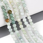 Natural Myanmar Jade Beads Strands, Round, 3.5~4mm, Hole: 0.7~0.8mm, about 108~109pcs/strand, 14.96~15.16 inch(38~38.5cm)(G-N353-07F-01)