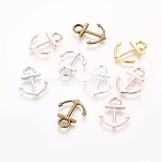 Tibetan Style Alloy Pendants, Cadmium Free & Lead Free, Anchor, Mixed Color, 19x14.5x1.5mm, Hole: 3mm(TIBEP-G018-M)