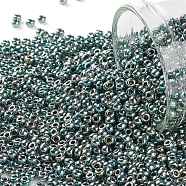 TOHO Round Seed Beads, Japanese Seed Beads, (512) Galvanized Blue Haze, 11/0, 2.2mm, Hole: 0.8mm, about 1110pcs/bottle, 10g/bottle(SEED-JPTR11-0512)