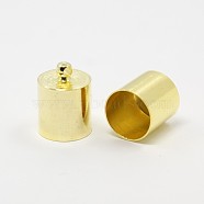 Brass Cord Ends, End Caps, Golden, 14x10mm, Hole: 1mm, Inner Diameter: 9mm(X-KK-D219-14x10-G)