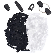 200Pcs 2 Colors Badge Strap Clip Key Chain Connector Plastic Keychain Clip for Card Holder, Lanyards, Key Rings, ID Badge Holder Strap, Mixed Color, 35x9x0.8mm, 100pcs/color(FIND-OC0002-90)
