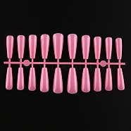Solid Color Plastic Seamless Toe False Nail, Practice Manicure Nail Art Tool, Pink, 26~32x6~13mm, 20pcs/set.(MRMJ-R106-TBL005)
