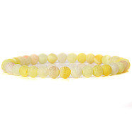 Natural Yellow Agate Round Beaded Stretch Bracelet, show in picture12(SF8562-26-1)