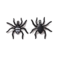 Halloween Rack Plating Alloy Enamel Pandants, Spider Charm, Electrophoresis Black, 36.5x35.5x4.5mm, Hole: 1.7mm(PALLOY-O109-56EB)