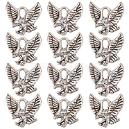 100Pcs Tibetan Style Alloy Charms, Eagle/Hawk Charm, Antique Silver, 13x13x2mm, Hole: 2mm(FIND-SC0006-29)