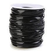 Flat PVC Cords, for Jewelry Making, Black, 2.3mm, , about 50 yards/roll(OCOR-R079-01C)