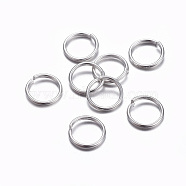 304 Stainless Steel Jump Rings, Open Jump Rings, Silver Color Plated, 20 Gauge, 7x0.8mm, Inner Diameter: 5.5mm(X-STAS-E464-09L-S)