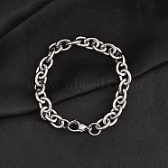 Tarnish Resistant 304 Stainless Steel Cable Chain Bracelets, with Lobster Claw Clasps, Stainless Steel Color, 7-7/8 inch(200mm), 8x2mm(BJEW-I238-09P)