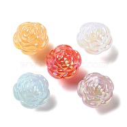 UV Plating Acrylic Beads, Iridescent, Flower, Mixed Color, 19.5x19.5x18mm, Hole: 2mm(PACR-E003-07)