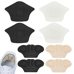 4 Pairs 4 Styles Sponge with Polyester Non-Slip Shoes Pads, Adhesive Shoe Sole Protectors, High Heels Anti-Slip Shoe Grips & Cloth Heel Cushion Pads, Mixed Color, 51x99x6mm & 114x79x3mm, 1 pair/style(AJEW-FG0003-90)