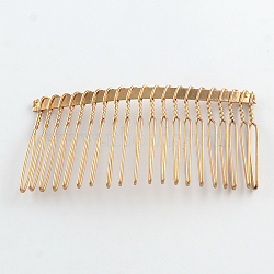 Iron Hair Comb Findings, Golden, 38x75x5mm(X-OHAR-R267-03)