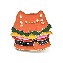 Animal Enamel Pins, Alloy Brooches for Backpack Clothes, Cat Shape, 29.5x30.5mm(JEWB-S039-08G)