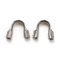 Brass Wire Guardian and Protectors, Platinum, 4.5x4x1.4mm, Hole: 0.7mm, 1000pcs/bag(KK-Z018-02P)