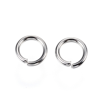 304 Stainless Steel Jump Rings, Open Jump Rings, Stainless Steel Color, 9x1.5mm, Inner Diameter: 6mm, 15 Gauge