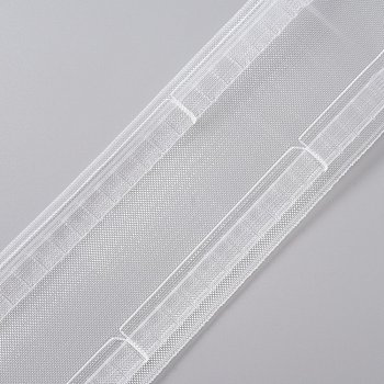Nylon Wave Fold Curtain Tape, Curtain Tape for Hook, Drapery Header Tape, White, 82x0.8mm