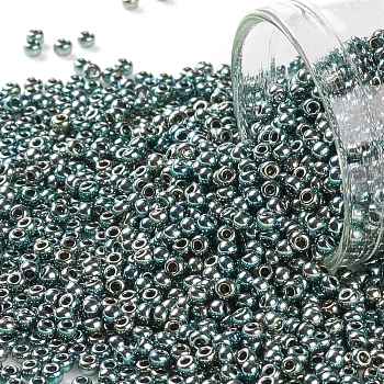 TOHO Round Seed Beads, Japanese Seed Beads, (512) Galvanized Blue Haze, 11/0, 2.2mm, Hole: 0.8mm, about 1110pcs/bottle, 10g/bottle
