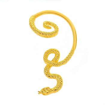 Alloy Snake Cuff Earrings, Golden, 69mm