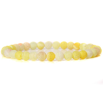 Natural Yellow Agate Round Beaded Stretch Bracelet, show in picture12