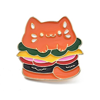 Animal Enamel Pins, Alloy Brooches for Backpack Clothes, Cat Shape, 29.5x30.5mm