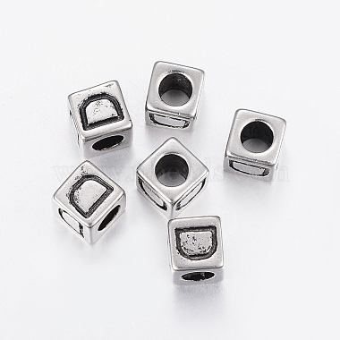 8mm Cube Stainless Steel European Beads