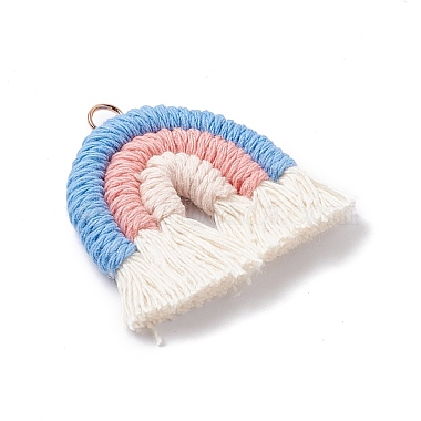 Macrame Weaving Rainbow Tassel Pendants(FIND-I026-01B)-3