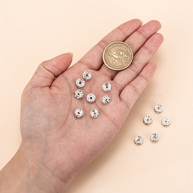 200pcs Clear White Rhinestone Rondelle Spacer Beads(RB-A014-Z8mm-01S)-3