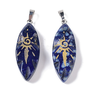 Platinum Horse Eye Lapis Lazuli Pendants