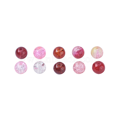 Perles de verre craquelé peintes à la bombe 10 couleurs(CCG-X0010-01-8mm)-2