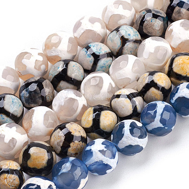 10mm Mixed Color Round Tibetan Agate Beads