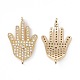 Brass Micro Pave Clear Cubic Zirconia Connector Charms(KK-E068-VC077)-1