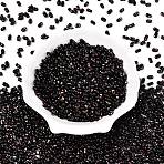 Picasso Spray Painted Glass Seed Beads, Peanut, Black, 6x4x3mm, Hole: 1.2mm, about 4000pcs/pound(SEED-T006-04-39)