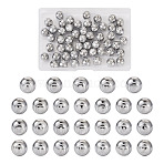 52Pcs 26 Style Electroplate Glass Alphabet Beads, Round with Initial Letter A~Z Pattern, Silver, 10mm, Hole: 1.4mm, 2Pcs/style(FIND-TA0001-99B)