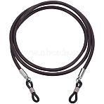 Cowhide Neck Strap for Eyeglasses, Eyeglasses Lanyard with Rubber Loops Ends, Coconut Brown, 695mm(AJEW-WH20033-113B-01)