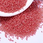 MIYUKI Delica Beads, Cylinder, Japanese Seed Beads, 11/0, (DB2051) Luminous Poppy Red, 1.3x1.6mm, Hole: 0.8mm, about 2000pcs/bottle, 10g/bottle(SEED-JP0008-DB2051)